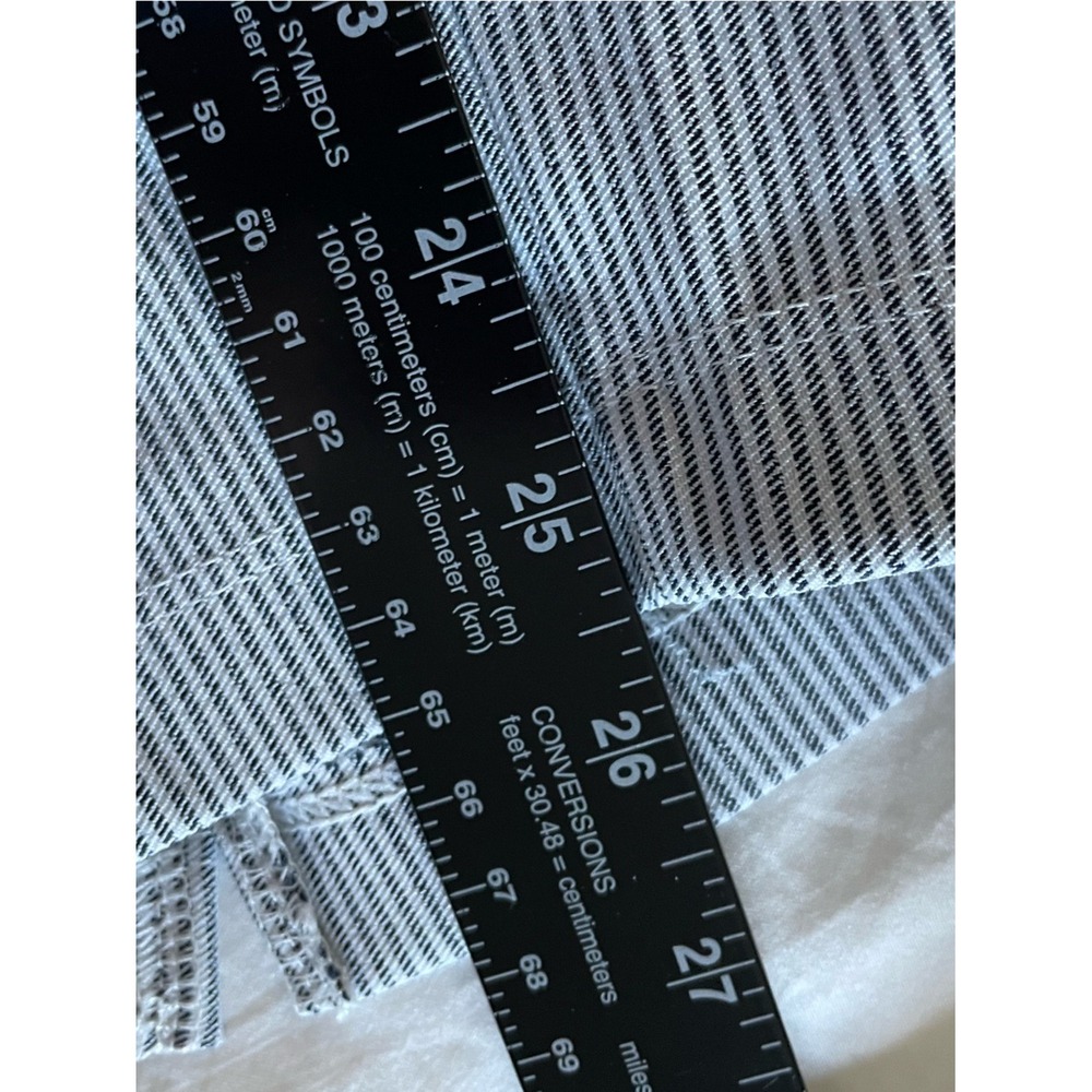 Max Studio Womens XL Cropped Pants Black White Stripe Pull On Stretch Pockets - Picture 8 of 8